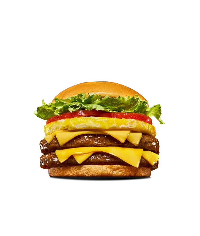 Hamburguesa doble con queso y huevo